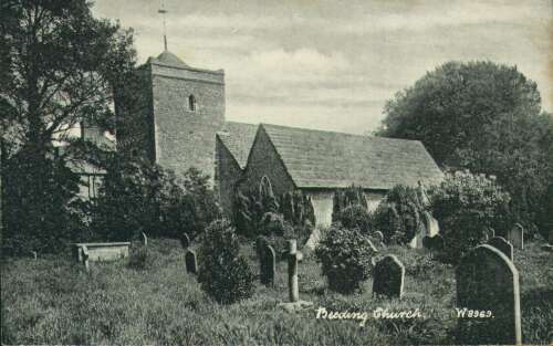 sarah hills. Beeding Church (now known as Upper Beeding). Sarah Hills was buried here c.1909. Image taken from a photo postcard c.1912 in Neal Welland#39;s collection.